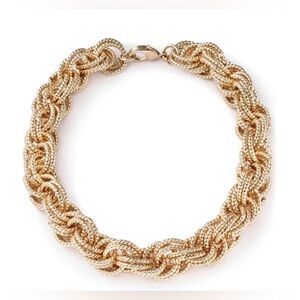 Erwin Pearl Signature Gold Tone Braided Necklace Vintage Elegance